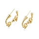 Brass Arc Beaded Stud Earrings EJEW-G322-14G-1