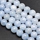 Натуральный голубой кальцит круглый шарик нити G-N0081-12mm-15-1