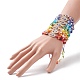 7pcs ensemble de bracelets de perles tressées en verre et mauvais œil au chalumeau 7 couleurs BJEW-JB08907-5