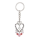 Porte-clés pendentif cœur en alliage et perles de verre KEYC-JKC00621-1