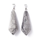 Natural Map Stone Pointed Pendants G-I314-02P-09-2