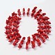 Dyed Flower Synthetic Coral Beads Strands CORA-O003-B-12F-2