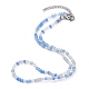 Halskette mit runden Glasperlen für Damen NJEW-JN04479-5