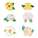 Pandahall 6 Stück 6-Stil-Blumen-Emaille-Anstecknadel JEWB-TA0001-13-1