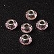Fer de style européen rose cœur de ton argent rondelle facettes en verre de grandes perles de trou pour les bracelets et colliers font bijoux bricolage X-GDA001-65-1