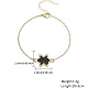 Bracelet à maillons étoiles en perles de rocaille de verre avec chaînes câblées en acier inoxydable doré NK2955-2-2