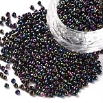 12/0 perles de rocaille en verre, iris ronde, colorées, 2mm, Trou: 1mm, environ 30000 pcs / livre