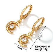 Модные серьги-кольца с инкрустацией из циркония в меди UQ9075-6