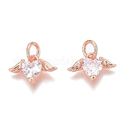 Латунные микропаве прозрачные кубические циркониевые подвески ZIRC-O035-26RG