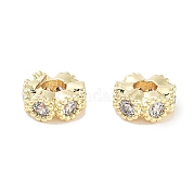 Латунные микро проложить кубического циркония бусы KK-C051-32G-02
