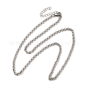 Ожерелья из нержавеющей стали 304 с цепочкой Rolo NJEW-C060-02P