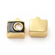 Латунные микро проложить кубического циркония бусы KK-I699-02G-B