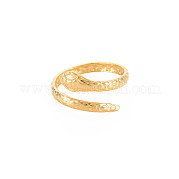 Chapado en iones (ip) 304 anillo de puño abierto de serpiente de acero inoxidable para mujer RJEW-S405-218G