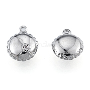Brass Pave Clear Cubic Zirconia Charms KK-L207-017P