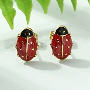 Серьги-гвоздики из нержавеющей стали 304 с эмалью EJEW-S259-01B-G