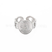 304 ovale en acier inoxydable avec anneau de manchette grand ouvert humain pour femme RJEW-S405-164P