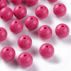 Abalorios acrílicos opacos, redondo, camelia, 16x15mm, agujero: 2.8 mm, aproximamente 220 unidades / 500 g