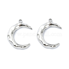 Colgantes de acero inoxidable 304 que no se deslustran, encanto de la luna, color acero inoxidable, 15.5x12x1.8mm, agujero: 1.2 mm