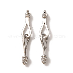 Fermoirs à crochet en laiton et fermoirs en S, Sans cadmium & sans nickel & sans plomb, platine, 33mm, Trou: 1.4mm