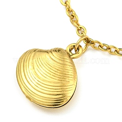 Placcatura sotto vuoto pvd estate spiaggia 304 catene in acciaio inox cavi bracciali con ciondoli a forma di conchiglia&nbsp;BJEW-P334-06G