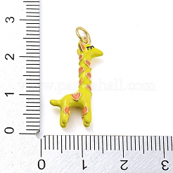 Pendentifs en laiton et émail plaqué girafe&nbsp;X-KK-Q804-15G