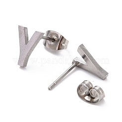 Boucles d'oreilles à tige en acier inoxydable 304 résistant au ternissement avec alphabet grec&nbsp;STAS-D007-07P-20