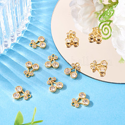 10 pièces en laiton micro pavé breloques en zircone cubique claire&nbsp;KK-TA0002-85