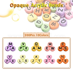 200 pz 10 colori perline acriliche opache&nbsp;SACR-YW0001-43