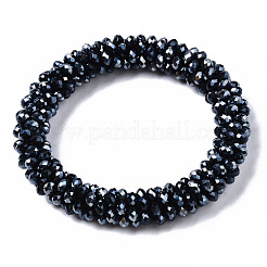 Facettierte galvanisierte Glasperlen Stretch Armbänder&nbsp;BJEW-S144-002G-01