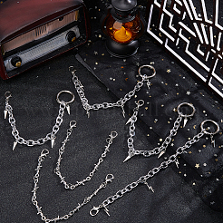 6 Stück 3 Stil Aluminium-Boot-Strap-Ketten&nbsp;HJEW-HS00095