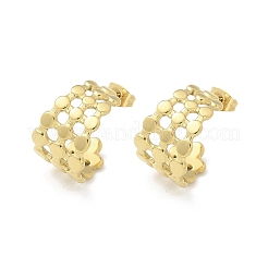 Orecchini a bottone a forma di C in acciaio inossidabile 304 con placcatura ionica (ip) per donna&nbsp;EJEW-A119-15G