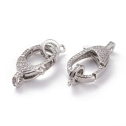 Fermagli per artiglio in zircone chiaro con zirconi in ottone micro pavimentato&nbsp;KK-C100-43G-P