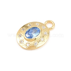 Pendentifs avec zircon cubiques à micro-pavés en laiton&nbsp;KK-Z151-16G-01