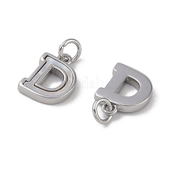 Charms de la letra D de concha pavimentada de latón&nbsp;KK-G497-11P