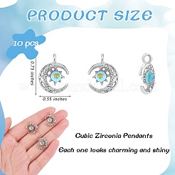 10 Stück Legierung Mond Charm Anhänger Halbmond Charms mit Sonne Halbmond Anhänger für Schmuck Halskette Ohrring Basteln&nbsp;JX394A
