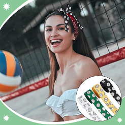 4 rouleau de ruban gros-grain imprimé ballon de sport 4 couleurs&nbsp;OCOR-PH0004-07A