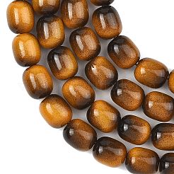 Colliers de perles de verre teintées imitation œil de tigre&nbsp;GLAA-H040-02E