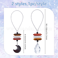 2 colgante de vidrio de cuarzo natural&nbsp;HJEW-DC00103