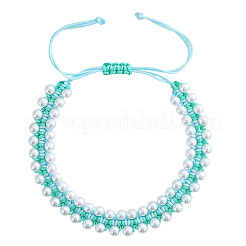 Braccialetti di perline intrecciate con perle rotonde di imitazione&nbsp;OE8448-1