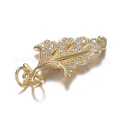 Pendentifs en laiton micro zircone cubique transparente&nbsp;ZIRC-F120-066G