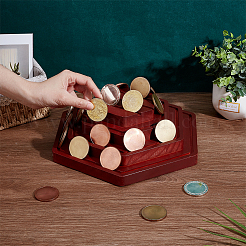 Vitrines de pièces de monnaie en bois&nbsp;AJEW-WH0270-603