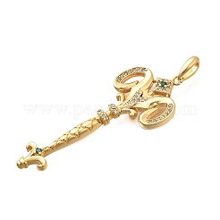 Gros pendentifs en laiton avec zircone cubique de micro pave&nbsp;X1-KK-B147-04G-03