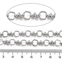 Catene a maglie esagonali in ottone placcato a cremagliera&nbsp;CHC-G023-04P