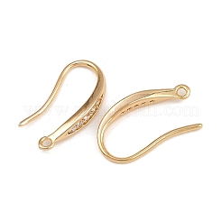 Ganci per orecchini in ottone con zirconi cubici trasparenti&nbsp;X-KK-F910-24G