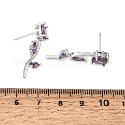 Boucles d'oreilles en laiton avec zircone cubique de micro pave&nbsp;KK-CBA8324-20P