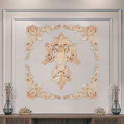 4 applique in legno intagliato&nbsp;AJEW-DC0001-54