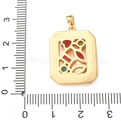 Pendentifs en laiton avec zircon cubique micro pavé&nbsp;KK-C264-15G