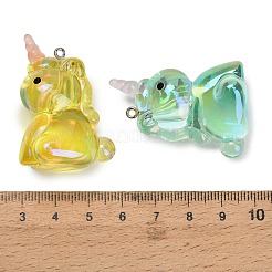 Pendentifs en acrylique transparent et laiton&nbsp;X-AC-CBA6BCC-10