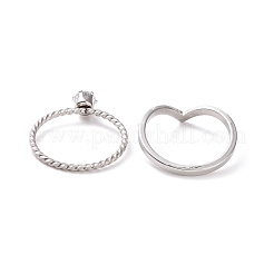 2 stücke 2 stil klare zirkonia paar ringe set&nbsp;RJEW-D120-24P