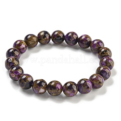 Runde synthetische goldene Clinquant-Stein-Stretch-Armbänder&nbsp;G-P549-02A